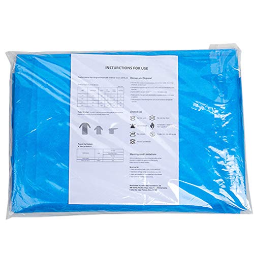 Ever Ready First Aid Vestido de isolamento descartável nível 2 com punho, não cirúrgico, azul - 10 u