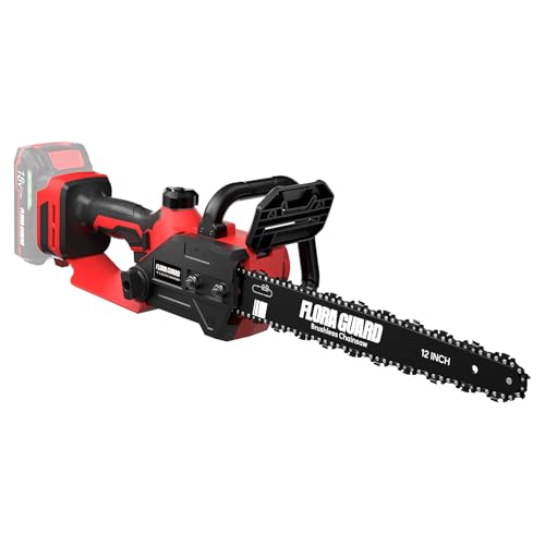 FLORA GUARD 12-Inch Chainsaw Compatible for Makita 18V Battery (Without Battery, Tool Only) 1200W Brushless Motor, 49FT/S High Speed Cordless Electric Chainsaw with Auto Lubrication and Braking