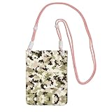Hgnbcsa Bolsos cruzados pequeños con estampado de camuflaje beige terroso para mujer, mini monederos cruzados para teléfono celular, cartera de viaje, Pink, Talla única