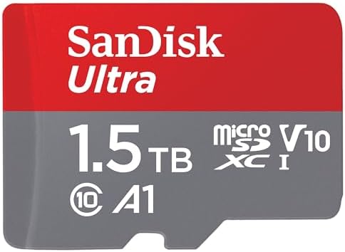 SanDisk 1.5TB Ultra microSDXC UHS-I Memory Card with Adapter - Up to 150MB/s, C10, U1, Full HD, A1, MicroSD Card - SDSQUAC-1T50-GN6MA [New Version]