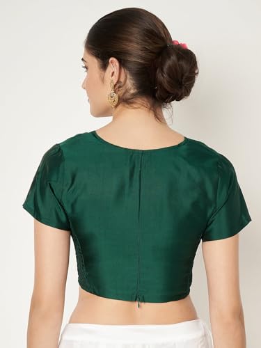 Image of studio rasa Women's Silk Blend Stretchable Blouse for Festive Wedding Party