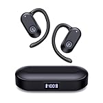 CXK Open Ear Headphones, Bluetooth 5.4 Ture Wireless Earbuds with 60Hrs Playtime & Digital Display, 0.27oz Lightweight Design Air Conduction Headphones with Mic, IPX6 Fit Cycling, Running, Black