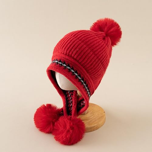 XYX Gorro de inverno quente elástico macio protetor de orelha sherpa malha lã forrado com lã chapéu