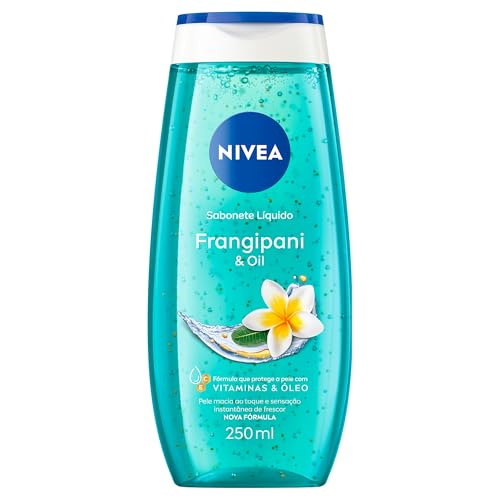 NIVEA Sabonete Líquido Frangipani & Oil 250ml - Fragrância da flor frangipani com pérolas de óleo, sensação de pele macia e hidratada