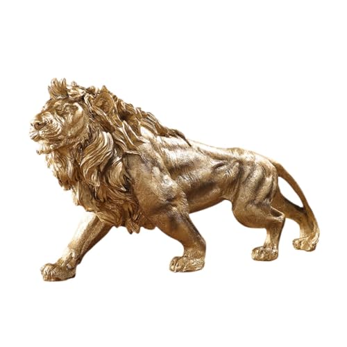 Statue de lion en résine RLKHXBS : sculpture animale moderne pour salon