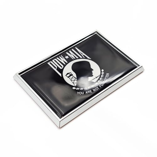 Image of Pow Mia Flag Sticker Emblem Decal You are Not Forgotten Car Chrome Flags, 2 Pack, 3 x 2 inches