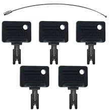 5PCS Ignition Keys 107151-002, 166, 1430 Compatible with Hyster S30XL, Crown, Clark, Yale, Komatsu, Daewoo Forklifts and Skid Steers
