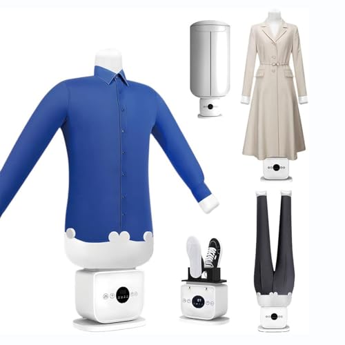 STIDEsknautic Manichino Stira Camicie,Asciugatrice e Ferro da Stiro ad Aria Calda Automatici,per Camicie e Pantaloni di Tutte Le Taglie,Calore e Timer Regolabili,1400W