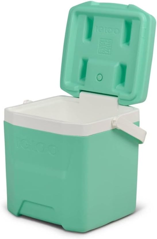 Igloos Insulated Hard Cooler 12 Qt Ice Chest Portable Heavy-Duty Leak-Resistant Easy-Carry Handle Outdoor Travel (Mint)