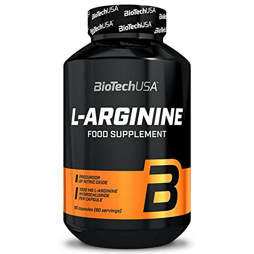 BIOTECH USA L-ARGININE 90 Capsules | 1,650mg Per Serving | Muscle Pumps & Muscle Growth | Food Supplement | NO Booster