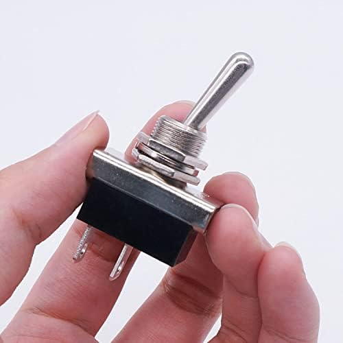 mxuteuk 3Pcs Toggle Switch 12V 25A SPDT ON/ON 3 pin 2 Position Switch with Waterproof Cover for Auto Car UK-KN3D-102