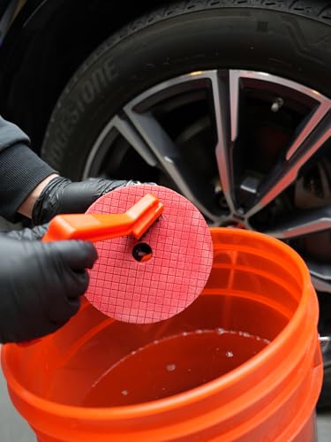 SPTA 10 Pcs Detailing Set, 5Pc 6 inch Buffing Polishing Pads, 1 Microfiber Finish Pad, 1-16 oz Polishing Cleaner, 1 Conditioning Brush, 2-16"*16" Microfiber Towel. for Dual Action and Rotary Polishers