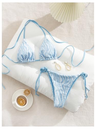 Milumia Women's Two Piece Bikini Set Graphic Triangle Halter Cheeky String Swimsuit3