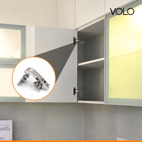 Image of VOLO Kitchen Corner Concealed Hinge with Screws - Full Overlay Concealed Cabinet Hinge for Modern Kitchens, Smooth Operation, Easy Access, Maximize Storage Space (90 Blind Corner 2D | Normal)
