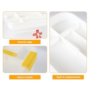 2 Layers First Aid box,Plastic Dog First Aid Kit Bin,Portable Medicine Box for Dog/Cat,First Aid Box empty,Medic Organizer with Divider,for Family or Dog Travel Camping Emergency Tool Set