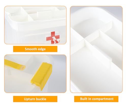 2 Layers First Aid box,Plastic Dog First Aid Kit Bin,Portable Medicine Box for Dog/Cat,First Aid Box empty,Medic Organizer with Divider,for Family or Dog Travel Camping Emergency Tool Set 2 Layers First Aid box,Plastic Dog First Aid Kit Bin,Portable Medicine Box for Dog/Cat,First Aid Box empty,Medic Organizer with Divider,for Family or Dog Travel Camping Emergency Tool Set