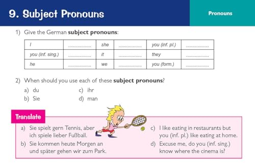 GCSE AQA German: Grammar & Translation Revision Question Cards