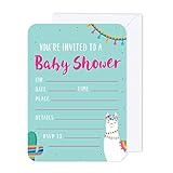 Andaz Press Llama and Cactus Baby Shower Party, 5x7-inch Blank Invitations with Envelopes, 24-Pack,...