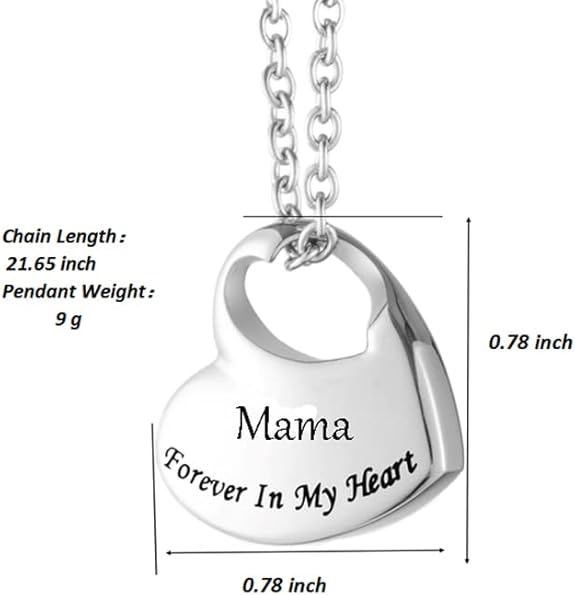 Collana Funeraria Per Urna Di Cremazione Per Ceneri,Ciondolo A Forma Di Cuore Per Sempre Nel Mio Cuore Cremazione Commemorativa Gioielli Ricordo Per Donne Uomini Medaglioni Per Ceneri,Sorella