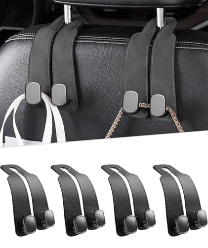 Image of Kaden Car Seat Headrest set of 4 Hooks Universal Car Purse Holder Bag Hanger Heavy Duty Back Seat Organizer for Handbags Grocery Bags Shopping Bags Car Bag Holder for Purses & Bags Hanging Accessories