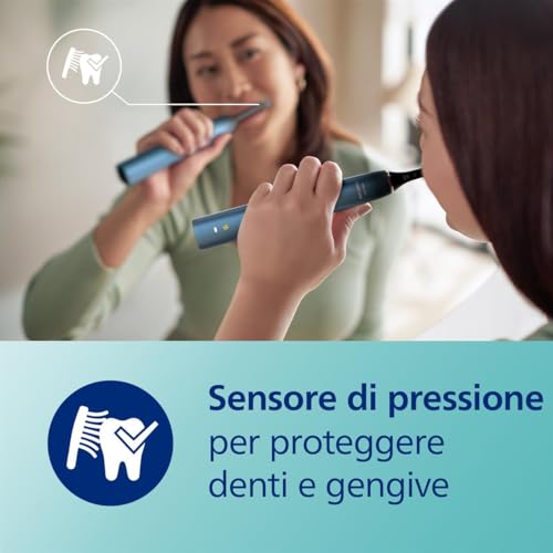 Philips Sonicare Spazzolino elettrico DiamondClean serie 9000 edizione speciale: per pulizia dei denti e igiene orale, blu scuro, 4 testine Premium Plaque C3 (modello HX9911/89) - Immagine 5