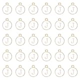 PPhtony Letter J Charms Double Sided Alphabet Charms Initial Enamel Pendant Beads for Necklace Bracelet Keychain Earrings Mother’s Day Graduation Wedding Jewelry Making Decoration, 30PCS (White)