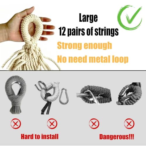 Image of GOCAN Double Hammock 2 Person Extra Large 330X150cm Load Capacity 600Pound Canvas Cotton Hammock for Patio Porch Garden Backyard Lounging Outdoor and Indoor XXL