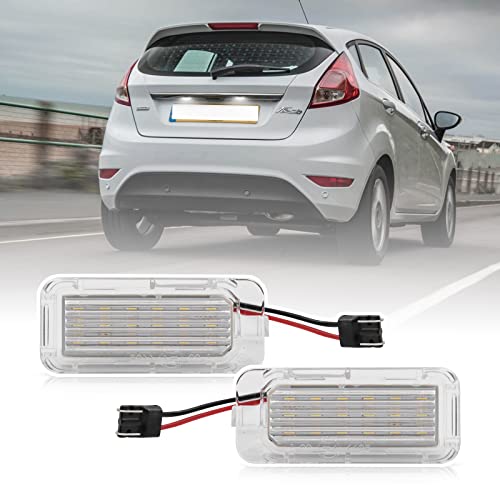njssjd LED-Kennzeichenbeleuchtung für Focus MK2 MK3 Fiesta MK6 Mondeo MK4 Kuga Galaxy S-Max C-Max Canbus fehlerfrei, 12 V, 6000 K, 2 Stück