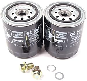 Set of 2 Mahle Short Oil Filters with Drain Plugs and Washers OC 261 for Land Rover Discovery 2 and Range Rover P38