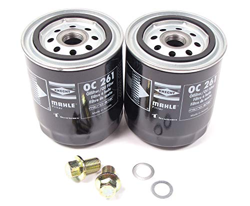 Set of 2 Mahle Short Oil Filters with Drain Plugs and Washers OC 261 for Land Rover Discovery 2 and Range Rover P38