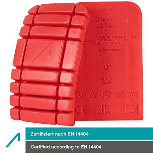 ACE Motion Kniekissen - Knieschoner für die Arbeit - ideal für Fliesenleger - DIN EN 14404 - Rot