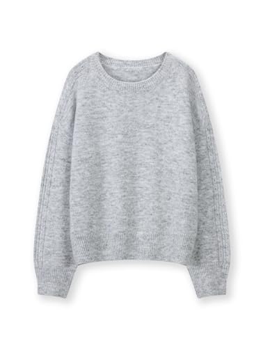 Classic Heather Gray Crew Neck Sweater, Soft Knit Pullover with