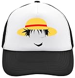 Functon+ Gorra de camionero ajustable con atributos de cicatriz de pelo, con parte trasera de malla, color blanco, Negro, Taille unique