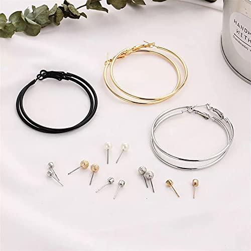 Image of Shining Diva Fashion Stylish Combo Design 6 Pairs Metal Earrings for Women and Girls (F12787er)