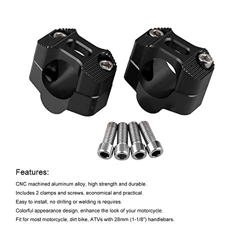 Sporacingrts Handlebar Bar Risers 28Mm Motorcycle Bar Clamps 1-1/8 Fat Bar Pit Dirt Bikes Black #TOP1