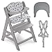 Hauck Kinder Hochstuhl Alpha Plus mit Tablett Click Tray und Sitzpolster - Mitwachsender Babystuhl aus Holz, Kinderhochstuhl ab 6 Monate, verstellbar - Grau Nordic Grey