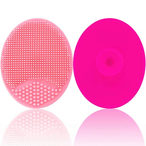 Baby Cradle Cap Brush, Infant Bath Brush, Toddler Silicone Massage Brush, Newborn Silicone Scrubbers Exfoliator Brush | The SkinSoother Baby Essential for Dry Skin (Pink & Rose Red)