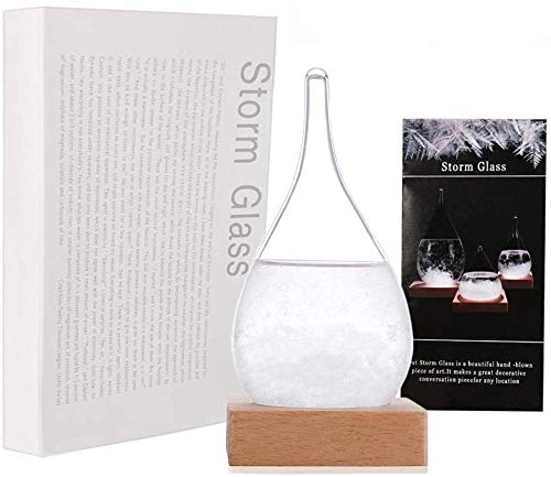 Color You. Storm Glass Weather Station Old Captain FitzRoy's Storm Cloud Barometers Crystal Weather Forecast Bottle Desktop Decorative Bottles Crafts (Small)