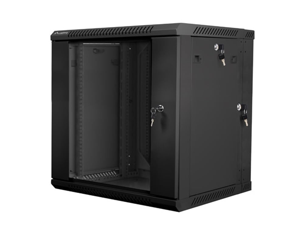 ARMARIO RACK 19 â€ DOBLE SECCIÃ“N MONTAJE PARED 12U / 600X600 PARA AUTOARMAS (PAQUETE PLANO) BLACK LANBERG