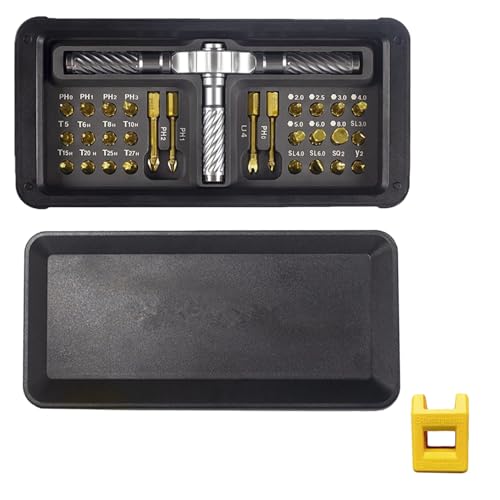 Jeu de Tournevis à Cliquet 30 en 1, Robuste et Facile à Utiliser, Jeu de Tournevis Magnétiques, Polyvalent, Tournevis à Cliquet, pour Appareils Électroménagers, Vélos, Téléviseurs (noir)