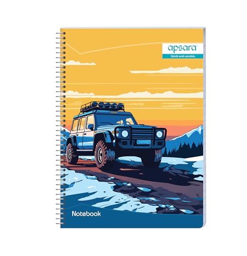 Image of Apsara Spiral Notebook 1 Subject 24X18 160Pages Unruled 60gsm For School, College Students and Professionals (Covers May Differ)