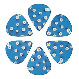 White Daisy Lot de 6 médiators pour guitare acoustique, guitare électrique, basse, ukulélé – fins, moyens et épais. - Les Beatles, Paul McCartney, John Lennon, RIngo Starr, George Harrison White Daisy Lot de 6 médiators pour guitare acoustique, guitare électrique, basse, ukulélé – fins, moyens et épais. – Image 4