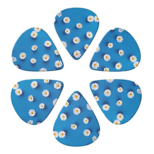 White Daisy Lot de 6 médiators pour guitare acoustique, guitare électrique, basse, ukulélé – fins, moyens et épais. - Les Beatles, Paul McCartney, John Lennon, RIngo Starr, George Harrison White Daisy Lot de 6 médiators pour guitare acoustique, guitare électrique, basse, ukulélé – fins, moyens et épais. – Image 5