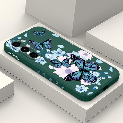 Coque Samsung S23 silicone au motif aurora papillon vert pour le quotidien