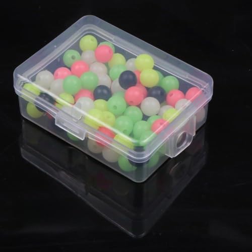Lumi Beads Lot de 100 perles lumineuses en plastique pour pêche en mer 6 mm 8 mm Couleurs assorties 6 mm