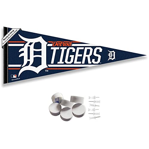 WinCraft Detroit Tigers Pennant Banner and Wall Tack Pads