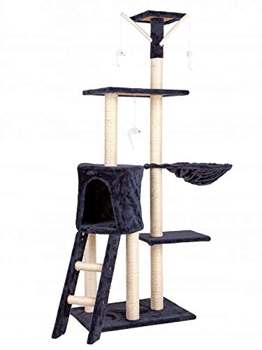 GOODHOME Árbol rascador para Gatos, tamaño XL, Gris, 138 cm de Alto, LIEGEMULDE Cover