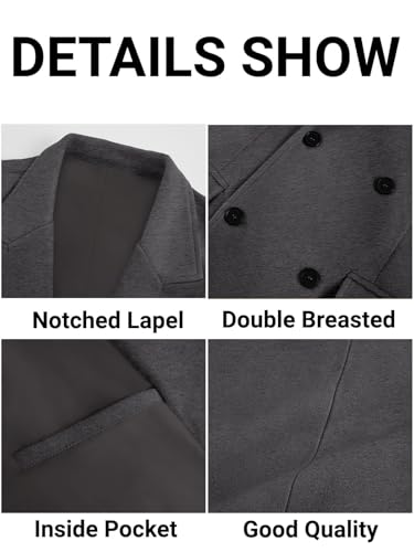 PASLTER Mens Trench Coat Mid Long Double Breasted Slim Fit Peacoat Notched Lapel Winter Business Overcoat4