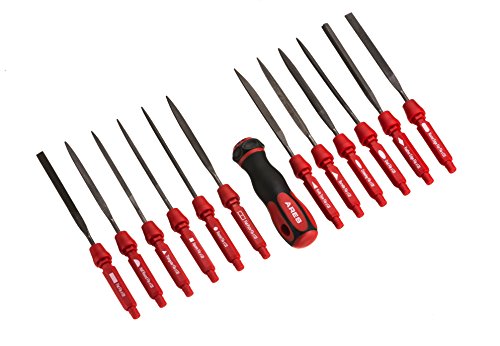 ARES 70057-12-Piece Interchangeable File Set - High Strength Carbon Steel Files - Convenient Storage Pouch Included