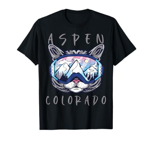 Snow Cat Aspen Colorado Winter Vacation Ski Snowmass T-Shirt